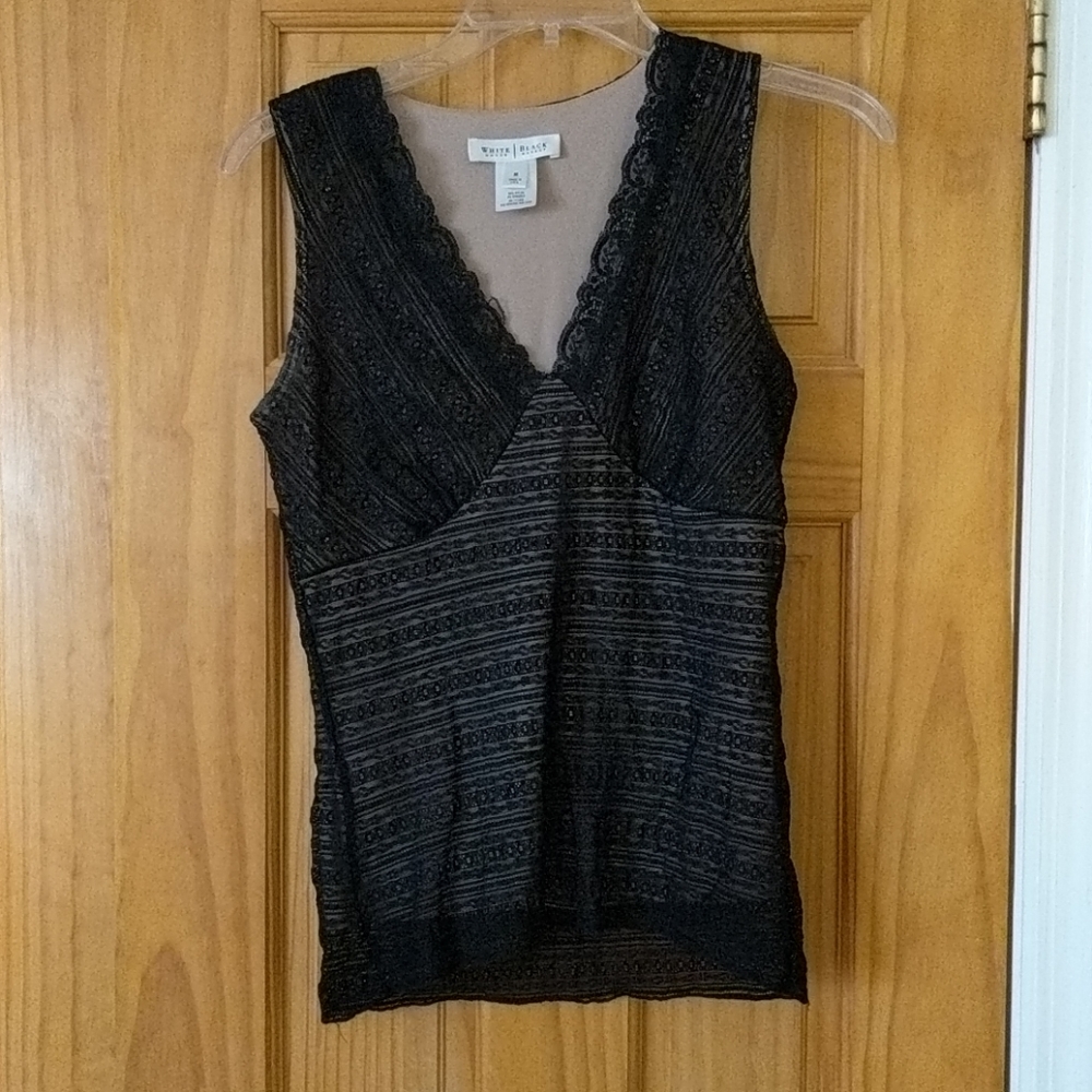 White House Black market layered lace fitted tank